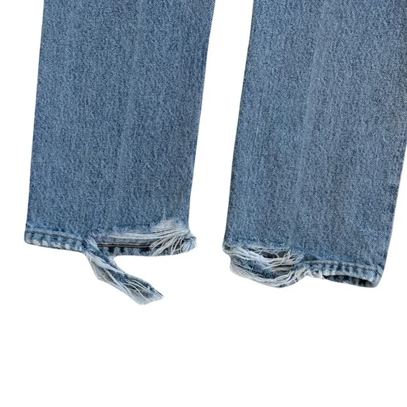 AGOLDE ✰ Riley Emulsion High Rise Waist Straight Leg Crop Destructed Hem 24